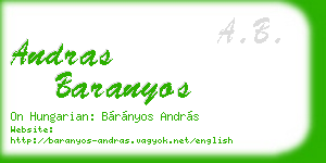 andras baranyos business card